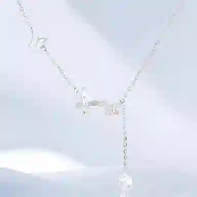 希遇 蝴蝶效应小蝶飞绕实用 个性潮流花飞蝶舞 蝴蝶流苏 合金 项链 男女同款情侣款