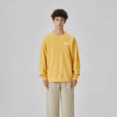 大卫贝肯 美式复古简约宽松休闲圆领长袖卫衣 男女同款 西瓜粉