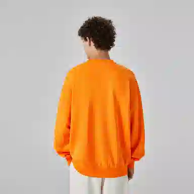 大卫贝肯 美式复古简约宽松休闲圆领长袖卫衣 男女同款 西瓜粉