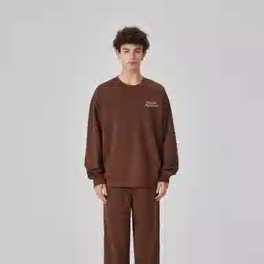 大卫贝肯 美式复古简约宽松休闲圆领长袖卫衣 男女同款 西瓜粉