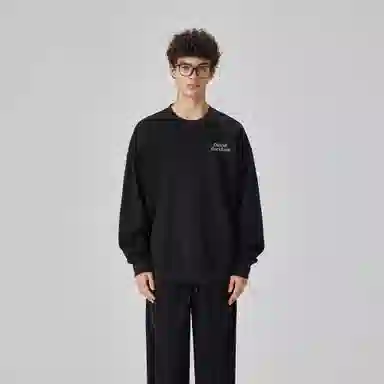 大卫贝肯 美式复古简约宽松休闲圆领长袖卫衣 男女同款 西瓜粉