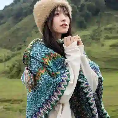 CAMEL Knit Shawl Scarf