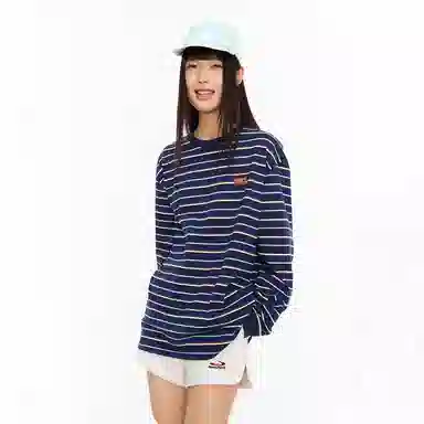 Mr. Jiangnan Vintage Logo Striped Long Sleeve Tee