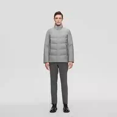 波司登 纯色立领短款防风鹅绒羽绒服 男款