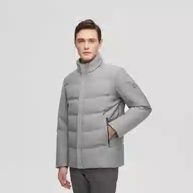 波司登 纯色立领短款防风鹅绒羽绒服 男款