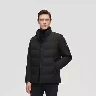 波司登 纯色立领短款防风鹅绒羽绒服 男款