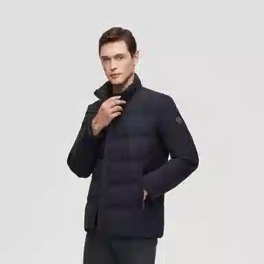 波司登 纯色立领短款防风鹅绒羽绒服 男款