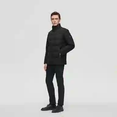 波司登 纯色立领短款防风鹅绒羽绒服 男款