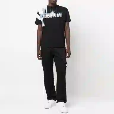 Stone Island FW22 Logo Print T-Shirt Black