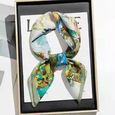 上海故事 百搭春秋时尚装饰喷绘外出 棉 桑蚕丝 绒线围巾 女款