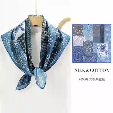 上海故事 百搭春秋时尚装饰喷绘外出 棉 桑蚕丝 绒线围巾 女款
