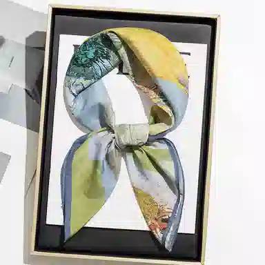 上海故事 百搭春秋时尚装饰喷绘外出 棉 桑蚕丝 绒线围巾 女款