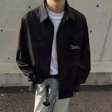 金贝勒 美式纯色宽松翻领舒适休闲百搭长袖衬衫 男女同款