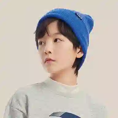 安踏儿童 纯色简约护耳针织保暖加厚防风 腈纶 绒线帽 儿童款