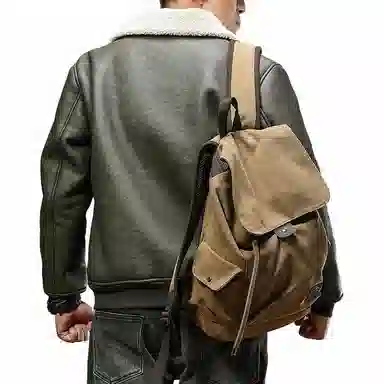 季言 加绒加厚复古机车皮衣 男款