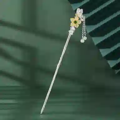 妖娆猫 新中式发饰 古风盘发发钗 高级感流苏步摇 铜镀银 发簪 女款