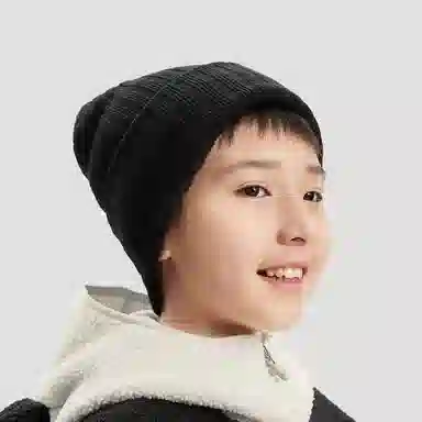 安踏儿童 纯色简约护耳针织保暖加厚防风 腈纶 绒线帽 儿童款