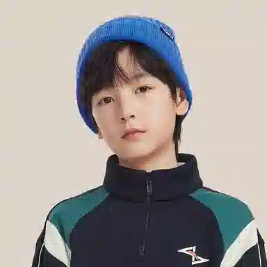 安踏儿童 纯色简约护耳针织保暖加厚防风 腈纶 绒线帽 儿童款