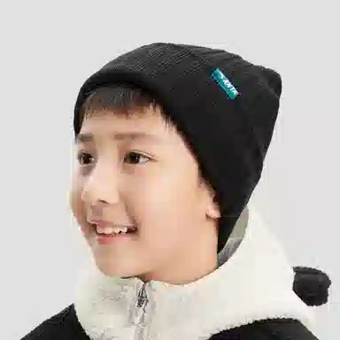 安踏儿童 纯色简约护耳针织保暖加厚防风 腈纶 绒线帽 儿童款