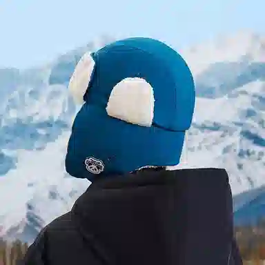 安踏儿童 加绒加厚保暖防风护耳 聚酯纤维 雷锋帽 儿童款 蓝色