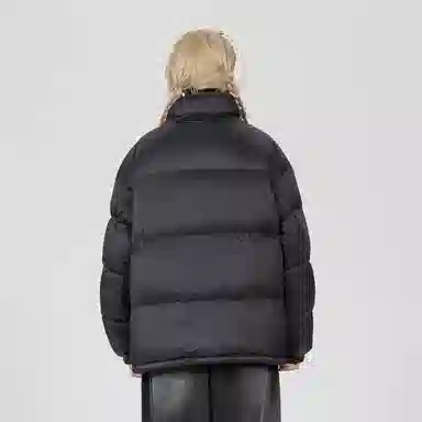 鸭鸭 立领时尚潮流经典撞色宽松舒适保暖防风防寒拉链长袖面包服百搭休闲羽绒服 男女同款