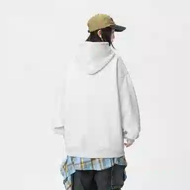 金贝勒 美式复古学院风字母印花潮流百搭重磅休闲宽松套头连帽卫衣 男女同款 黑色