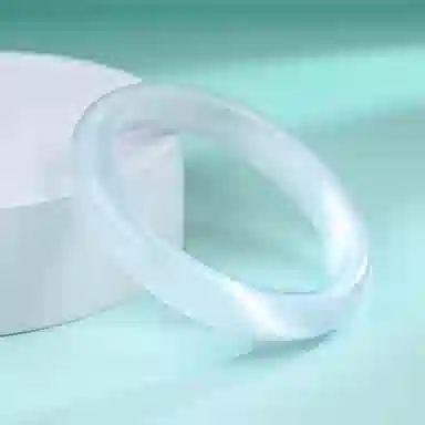 素于 白月光玉镯国潮中式精致古风清冷感素圈温润气质优雅小众叠戴平安镯旗袍汉服通勤时尚简约百搭#幸运配饰 玻璃猫眼 手镯 女款