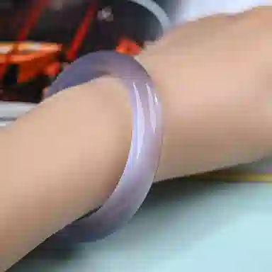 素于 白月光玉镯国潮中式精致古风清冷感素圈温润气质优雅小众叠戴平安镯旗袍汉服通勤时尚简约百搭#幸运配饰 玻璃猫眼 手镯 女款