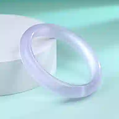 素于 白月光玉镯国潮中式精致古风清冷感素圈温润气质优雅小众叠戴平安镯旗袍汉服通勤时尚简约百搭#幸运配饰 玻璃猫眼 手镯 女款