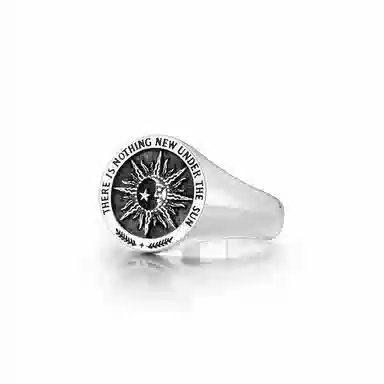 IDEAGEMER Silver Sun Star Ring