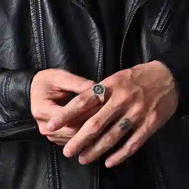 IDEAGEMER Silver Sun Star Ring