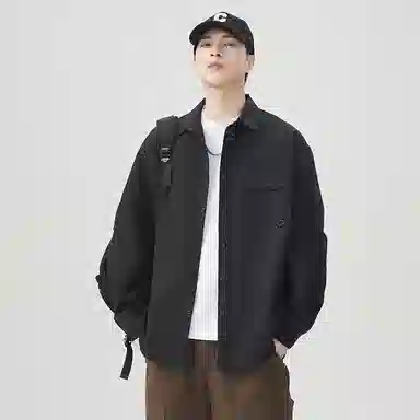 独驰 日系复古工装宽松翻领长袖衬衫 男女同款