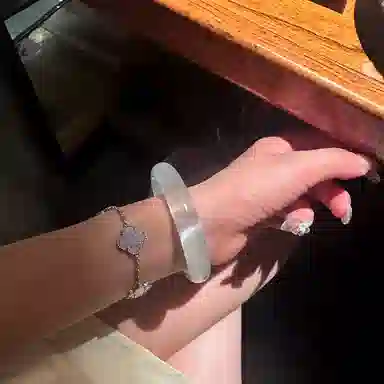 【蛇运吉祥】 雅谷 白月光 一步一响 平安贵妃玉镯 国潮复古 高级感清冷 新中式古风汉服旗袍百搭精致美人镯 玻璃猫眼 玉石手镯 女款