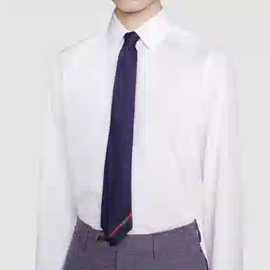 GUCCI Double G Jacquard Tie Navy Blue