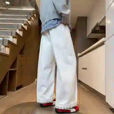 KEIRANDUN Cleanfit Straight Jeans White