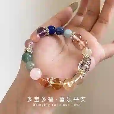 琅风 草莓晶绿发晶转运珠新中式国潮轻奢高级感 水晶 手串 女款