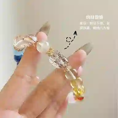 琅风 草莓晶绿发晶转运珠新中式国潮轻奢高级感 水晶 手串 女款