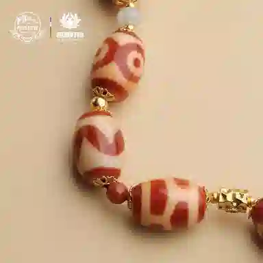 布达拉宫 红肉三眼天珠铜配件吊坠小众颈饰 玛瑙 项链 男女同款情侣款