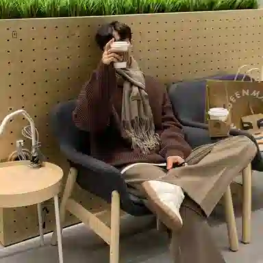 我是大卫 慵懒风宽松圆领套头韩系百搭休闲纯色针织衫 男女同款