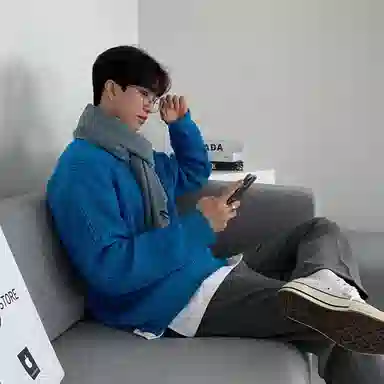 我是大卫 慵懒风宽松圆领套头韩系百搭休闲纯色针织衫 男女同款