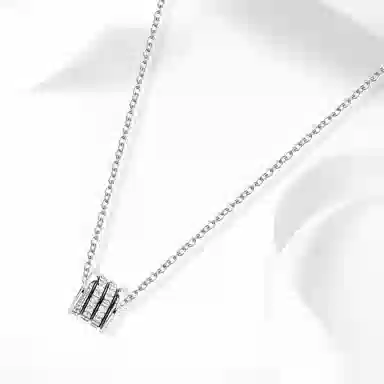 牧言 冷淡风气质简约小众设计高级感 光面立体闪耀圆环闺蜜日常百搭锁骨链 合金 小蛮腰项链 女款