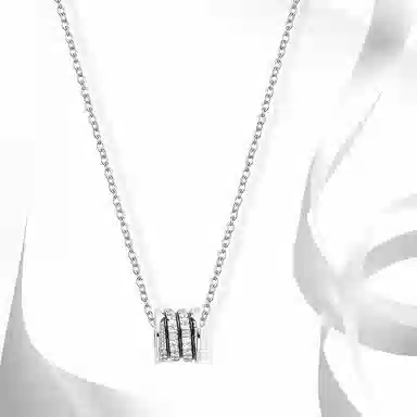 牧言 冷淡风气质简约小众设计高级感 光面立体闪耀圆环闺蜜日常百搭锁骨链 合金 小蛮腰项链 女款