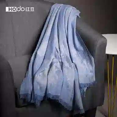 红豆 保暖提花加长加宽两用款 山羊绒 披肩 女款