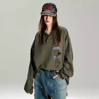 BEASTER x Popeye Polo Shirt Military Green