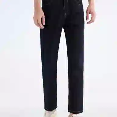 九牧王男裤专家 轻盈舒适透气速干修饰腿型中腰设计牛仔裤 男款 深蓝