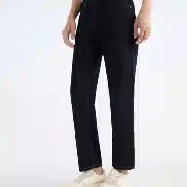 九牧王男裤专家 轻盈舒适透气速干修饰腿型中腰设计牛仔裤 男款 深蓝