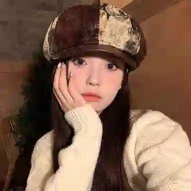 优莲茵 复古小狗图案洋气大帽檐显脸小可松紧八角帽 涤纶 贝雷帽 女款