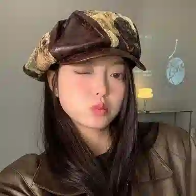 优莲茵 复古小狗图案洋气大帽檐显脸小可松紧八角帽 涤纶 贝雷帽 女款