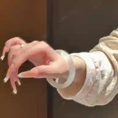 【蛇运吉祥】 雅谷 白月光 一步一响 平安贵妃玉镯 国潮复古 高级感清冷 新中式古风汉服旗袍百搭精致美人镯 玻璃猫眼 玉石手镯 女款