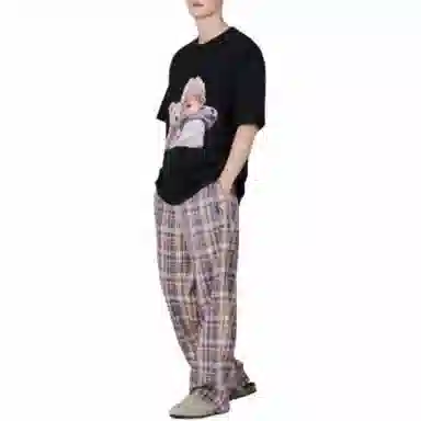 acme de la vieADLV Baby Face Bear Doll Hug Short Sleeve T-Shirt Black T